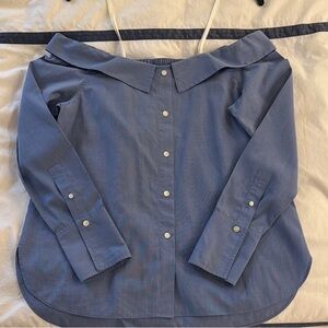 Club Monaco Off-Shoulder Blue Top